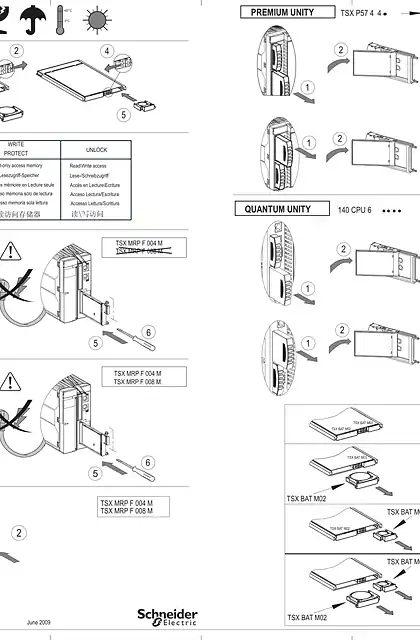 schneider施耐德TSXMRPF..._ PCMCIA card_ Quick Reference Guide